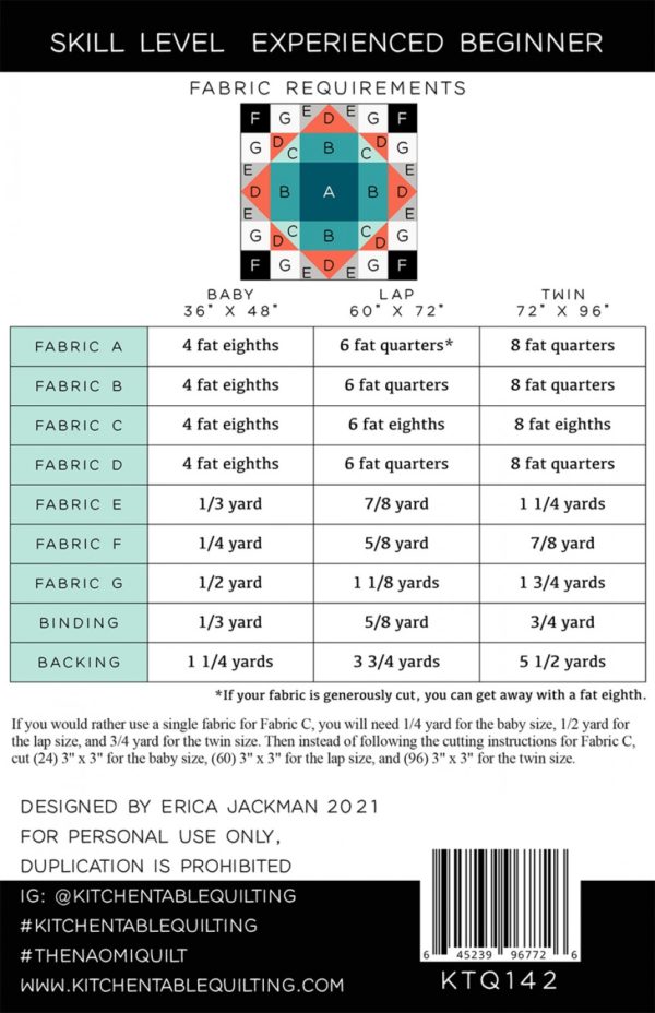 The Naomi Quilt paper pattern - Image 2