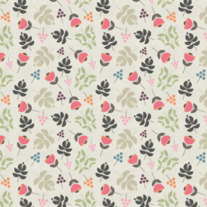 Flowers, grapes, leaves in cream by Dandelion Co.